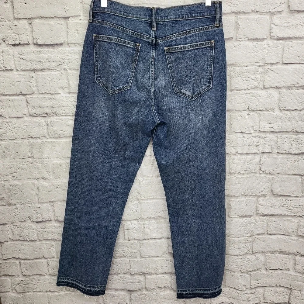 GAP Denim Distressed High Rise Straight Jeans Sz 29R